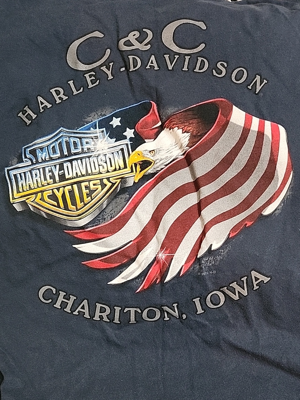 Harley-Davidson Navy Short Sleeve Eagle & Flag Graphic Tee